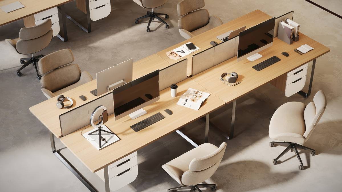 Office area with multiple desks