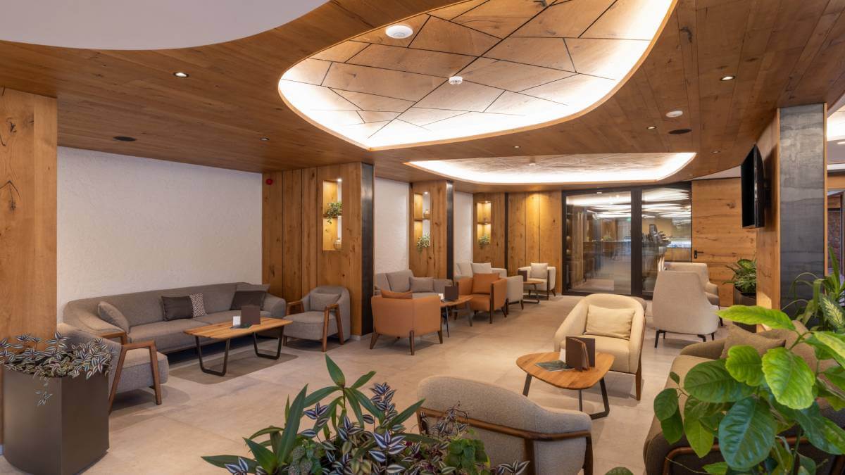 Office area with plants